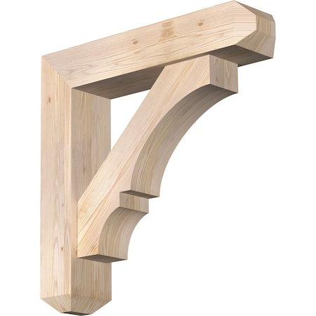 Ekena Millwork Balboa Craftsman Smooth Bracket w/ Offset Brace, Douglas Fir, 7 1/2"W x 34"D x 34"H BKT0806X34X34BOA04SDF